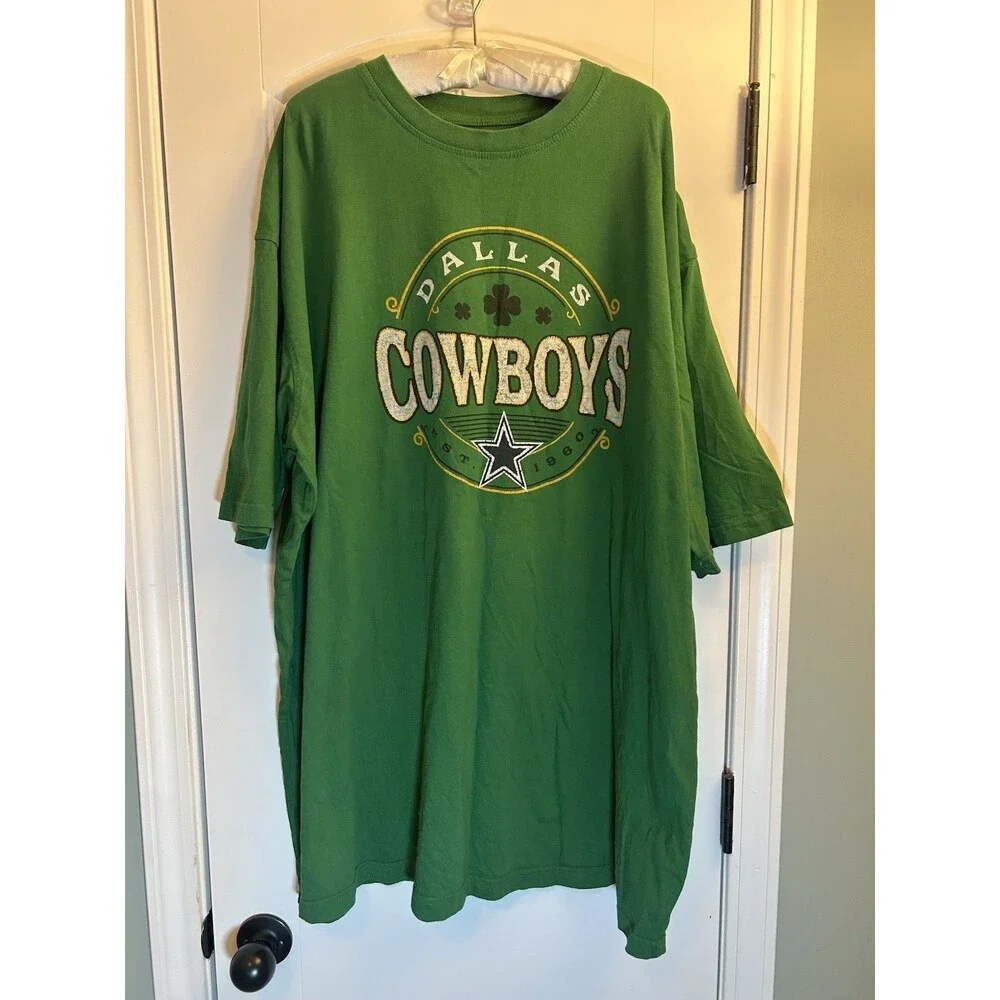 Dallas Cowboys St Patrick’s Day Green T Shirt 3XLT Big Tall NFL Tee Shamrock - Picture 12 of 13